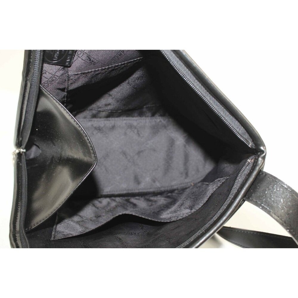 Longchamp 12 x 10 x 4.25 Black Zip Top Toggle Detail Leather Shoulder Purse - Picture 3 of 5